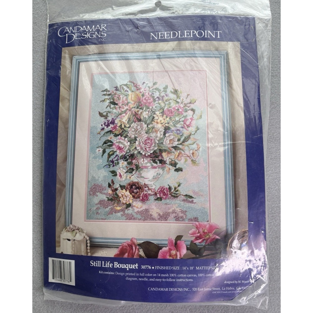 Candamar Still Life Bouquet Needlepoint Kit 30776 New/ Sealed 14x18 Floral 1992